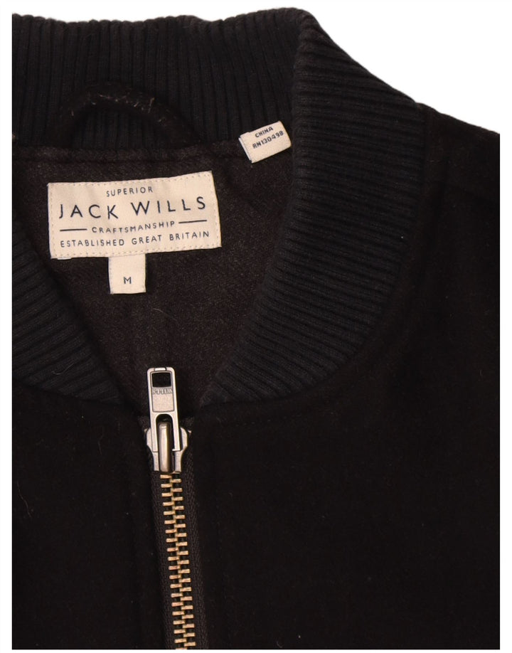 Jack Wills Veste Bomber Homme UK 38 Laine Bleu Marine Moyenne