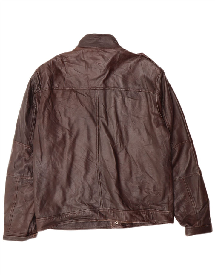 Conbipel Veste en Cuir Militaire Homme IT 54 XL Cuir d'Agneau Marron