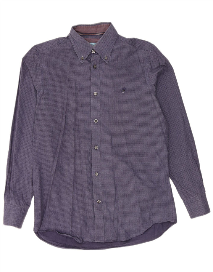 HARMONT & BLAINE Mens Shirt Medium Navy Blue Spotted Cotton