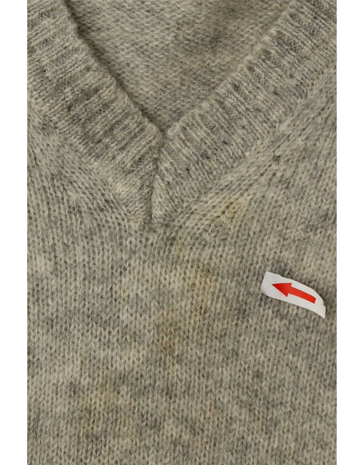 Sergio Tacchini Pull Col V Homme 2XL Laine Mouchetée Gris