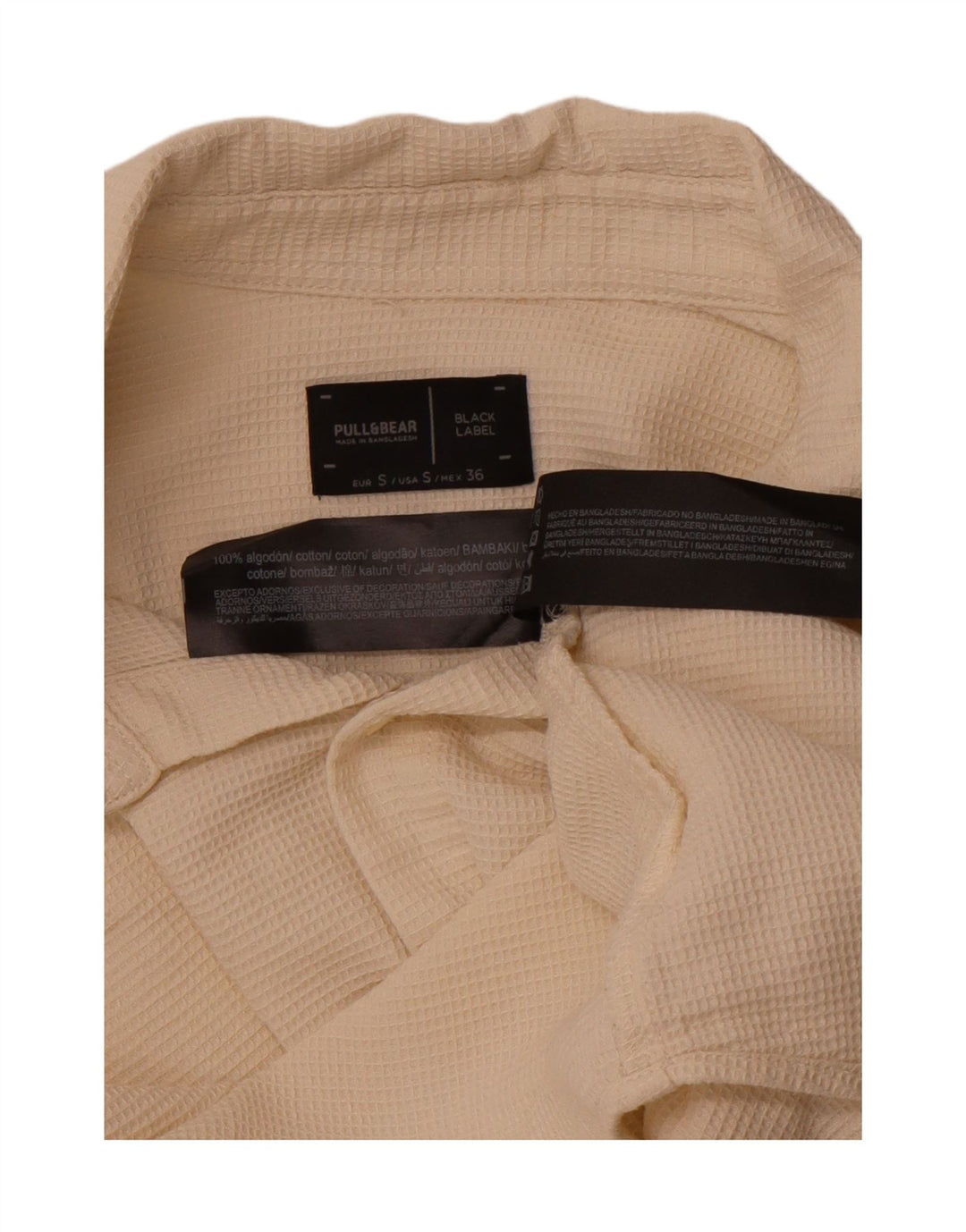 PULL & BEAR Chemise Homme Petit Blanc Cassé Coton