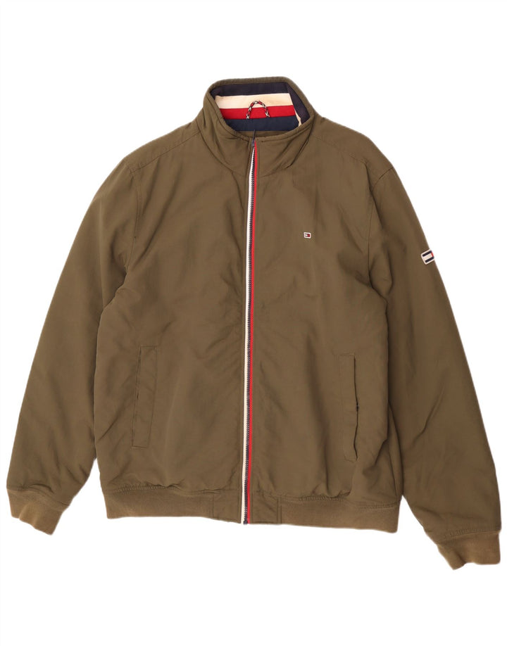 Tommy Hilfiger Veste Bomber Homme UK 42 XL Kaki Polyamide