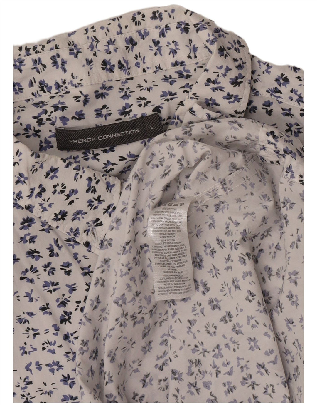 French Connection Chemise Regular Fit Homme Blanc Floral Coton