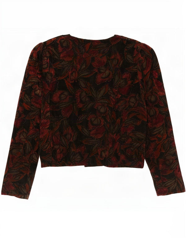 Veste Blazer Velours Femme Vintage IT 44 Moyen Multicolore Floral
