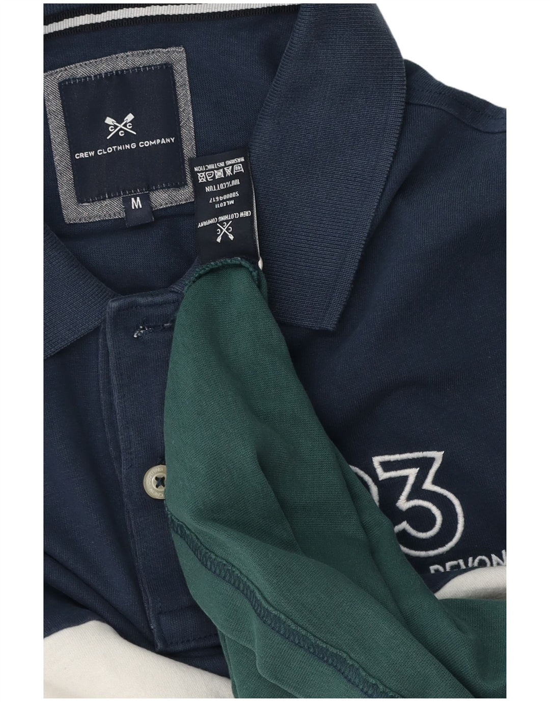 Crew Clothing Polo Homme Bleu Moyen Colourblock Coton