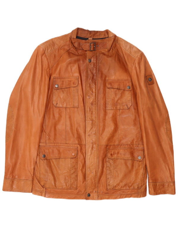 Milestone Veste en cuir pour homme EU 50 Large Marron