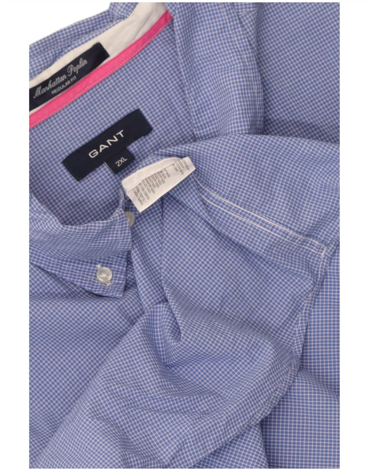 Gant Chemise Regular Fit Homme 2XL Bleu Carreaux Coton