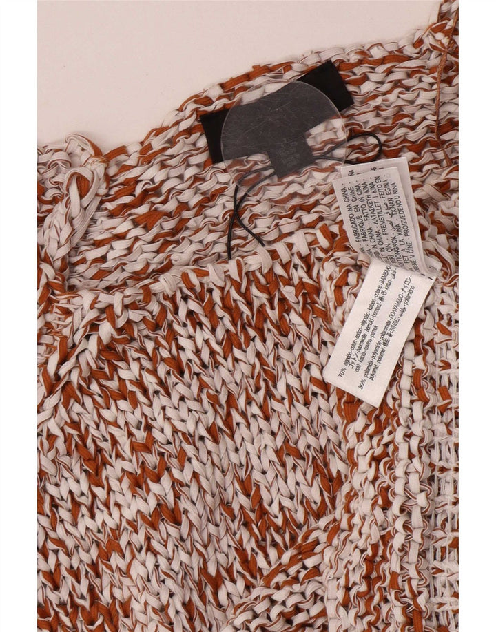 Zara Chemisier surdimensionné au crochet pour femme UK 10 Petit coton marron