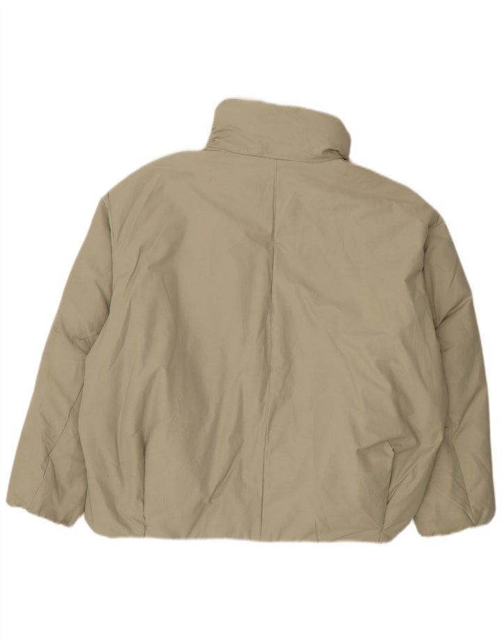 Zara Veste matelassée surdimensionnée pour femme UK 10 Petit coton gris