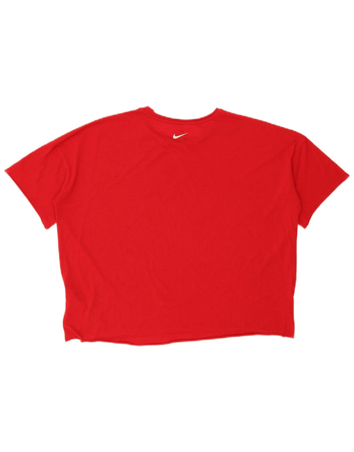 Nike Dri Fit Crop T-shirt graphique surdimensionné pour femme Rouge moyen UK 14