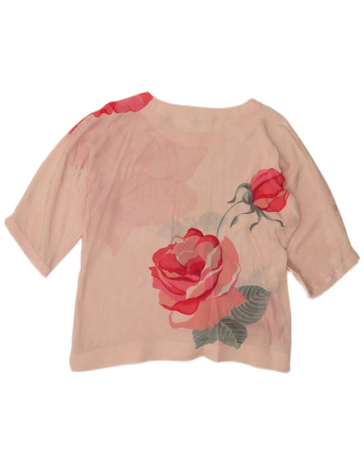 Mario Pucci Cecconi Chemisier transparent pour femme IT 44 Rose moyen floral