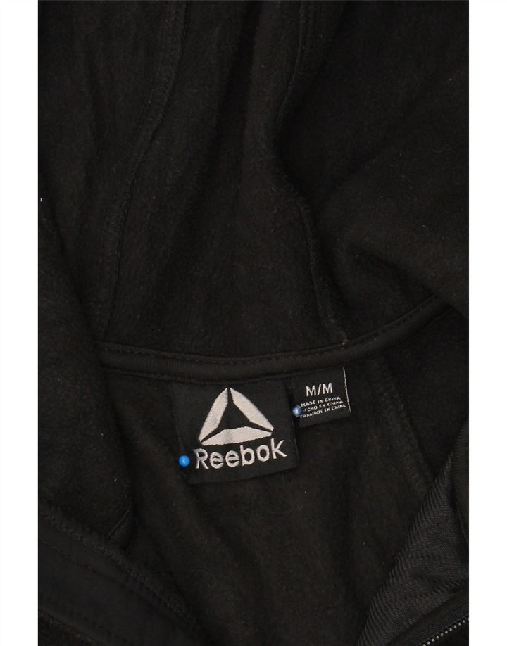 REEBOK Mens Zip Hoodie Sweater Medium Black Polyester Vintage Reebok and Second-Hand Reebok from Messina Hembry 