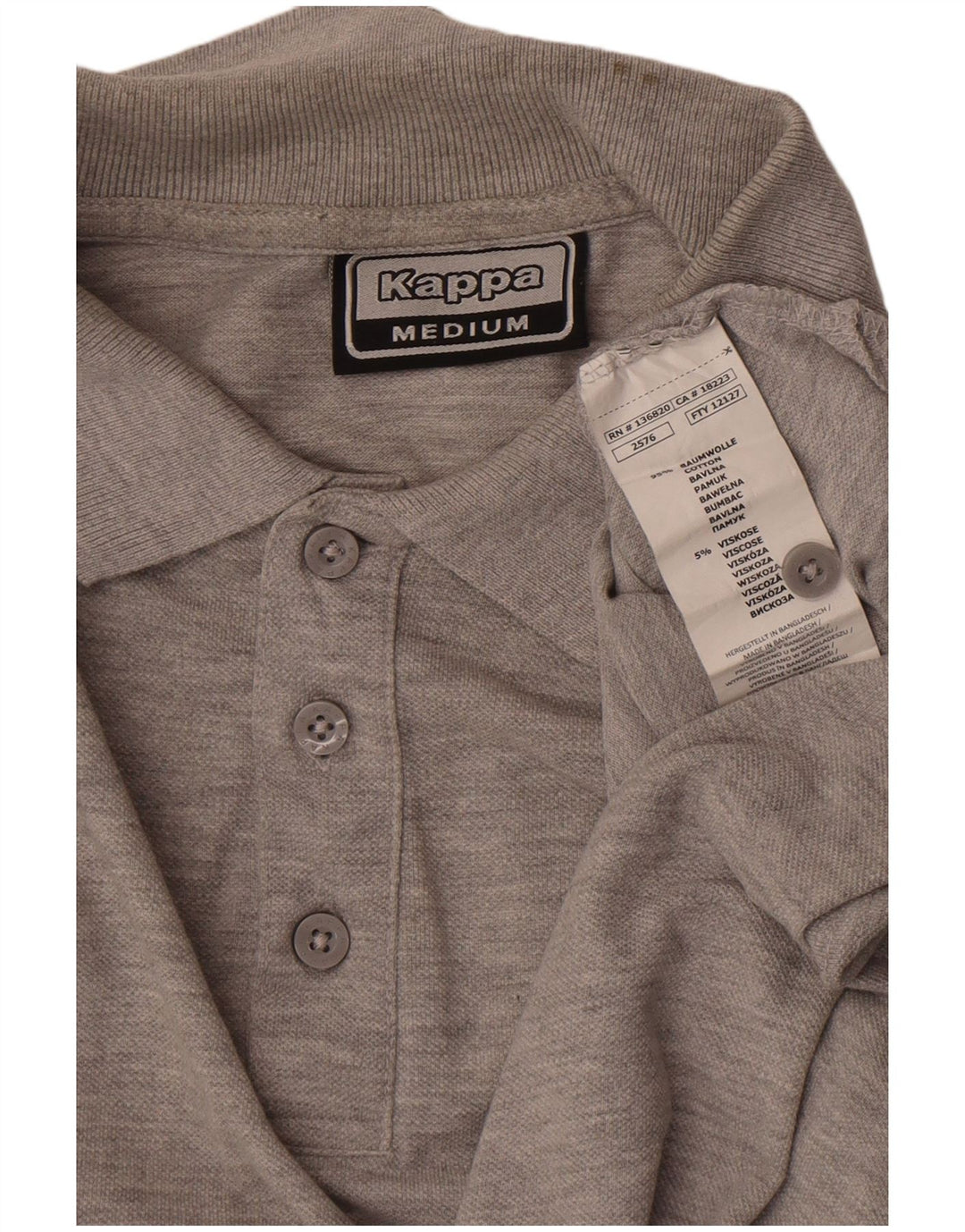 Kappa Polo Homme Gris Moyen Moucheté Coton