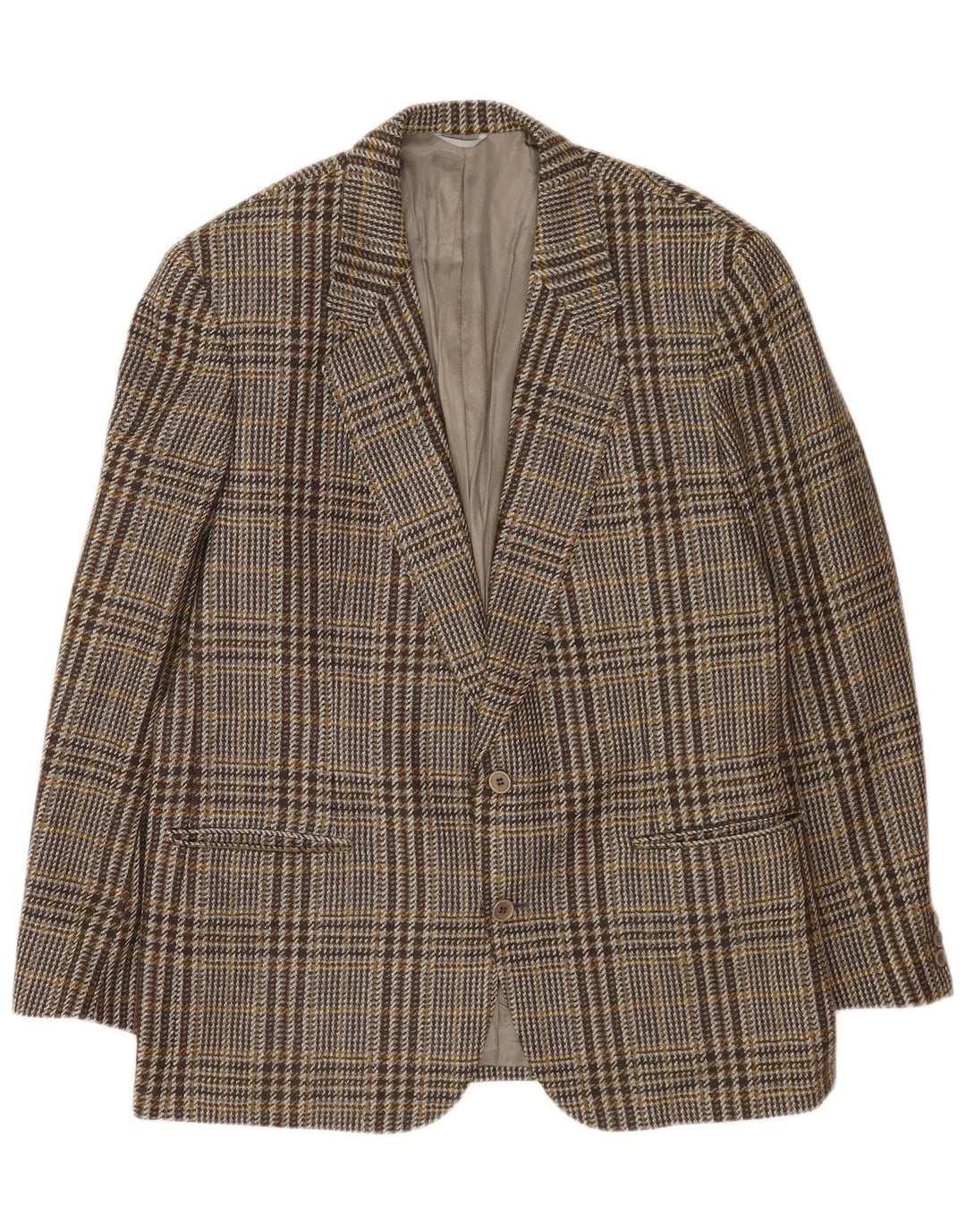 Yves Saint Laurent Veste blazer à 2 boutons pour homme IT 54 2XL Laine à carreaux gris