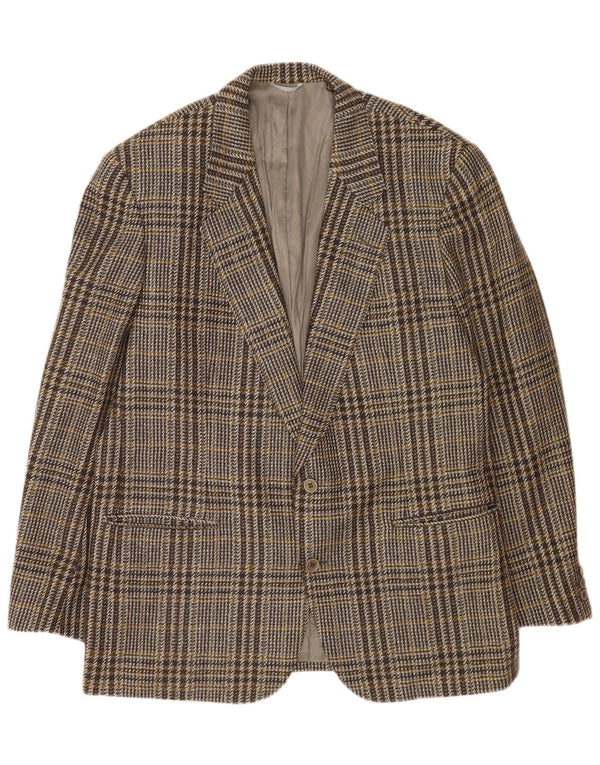 Yves Saint Laurent Veste blazer à 2 boutons pour homme IT 54 2XL Laine à carreaux gris