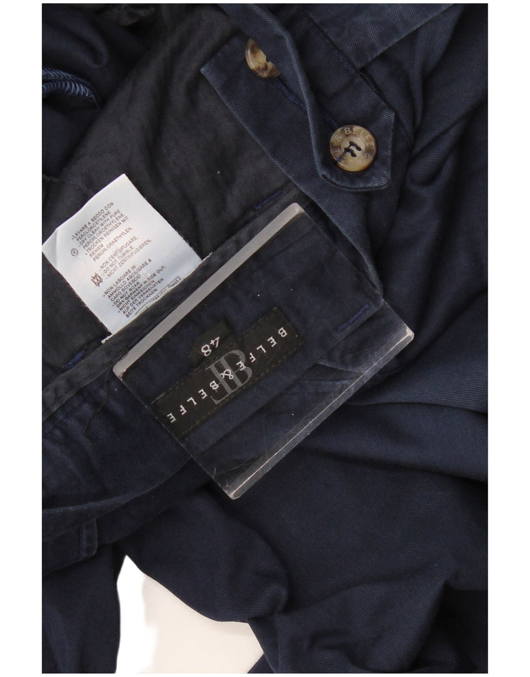 Belfe & Belfe Pantalon de costume droit pour homme Medium W32 L32 Bleu marine