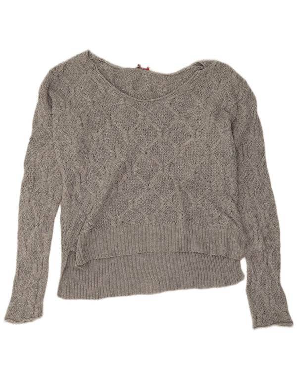 Gap Pull surdimensionné à col bateau pour femme UK 10 Petit coton gris