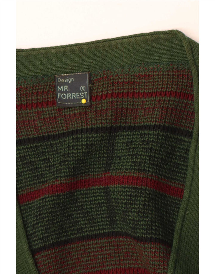 Mr. Forrest Cardigan Homme Pull XL Vert Géométrique