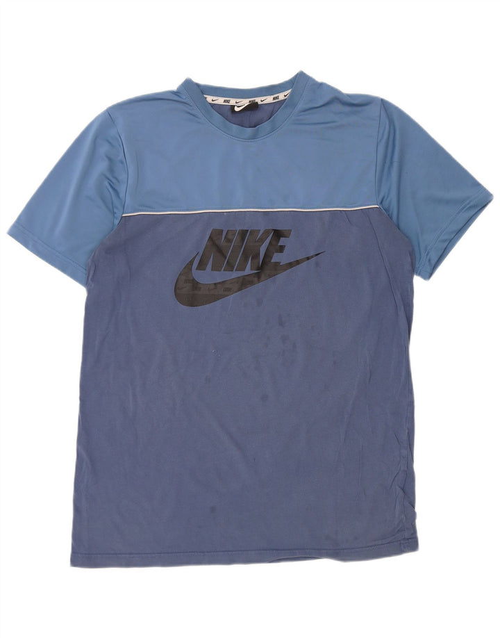 NIKE T-shirt graphique pour hommes en coton color block grand bleu