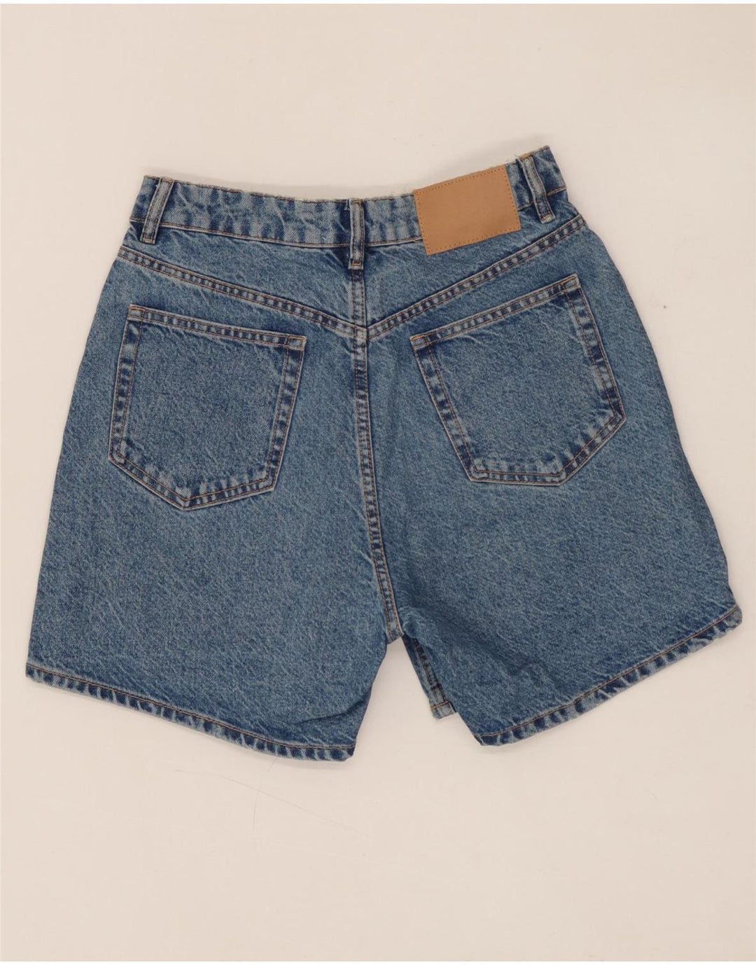 ZARA Short en jean pour femme EU 38 Small W28 Bleu Coton