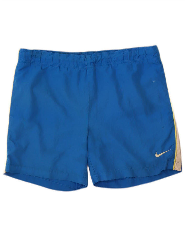 Short de bain Nike pour homme en polyester color block bleu moyen