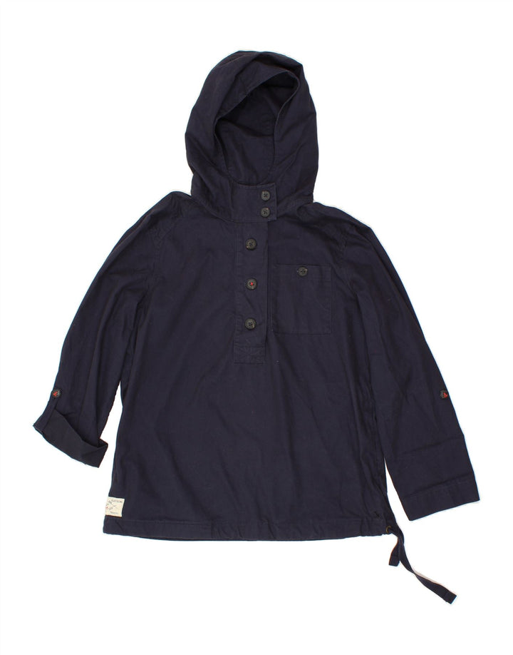 JOULES Womens Hooded Pullover Jacket UK 10 Small Navy Blue Cotton Vintage Joules and Second-Hand Joules from Messina Hembry 
