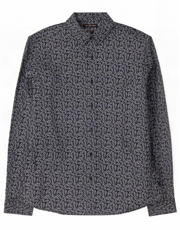 Michael Kors Chemise cintrée pour homme 2XL en coton floral bleu marine