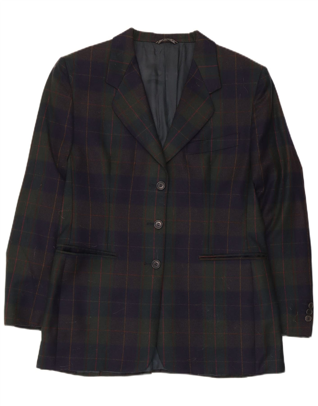 vintage Femme 3 Bouton Blazer Veste UK 14 Moyen Multicolore Check