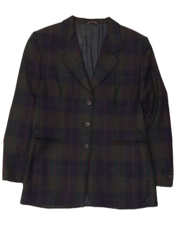 vintage Femme 3 Bouton Blazer Veste UK 14 Moyen Multicolore Check