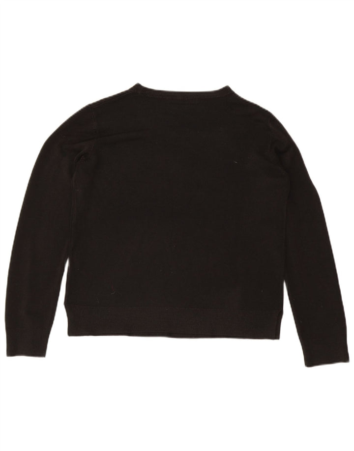 Marks & Spencer Pull à col rond pour femme UK 14 Acrylique noir moyen