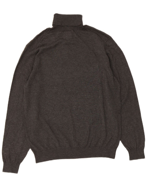 Zara Pull Col Roulé Homme Large Gris Moucheté Viscose