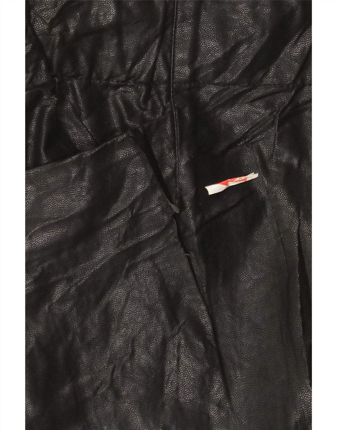 Zara Femme Mini Jupe En Simili Cuir Small W26 Noir Polyuréthane