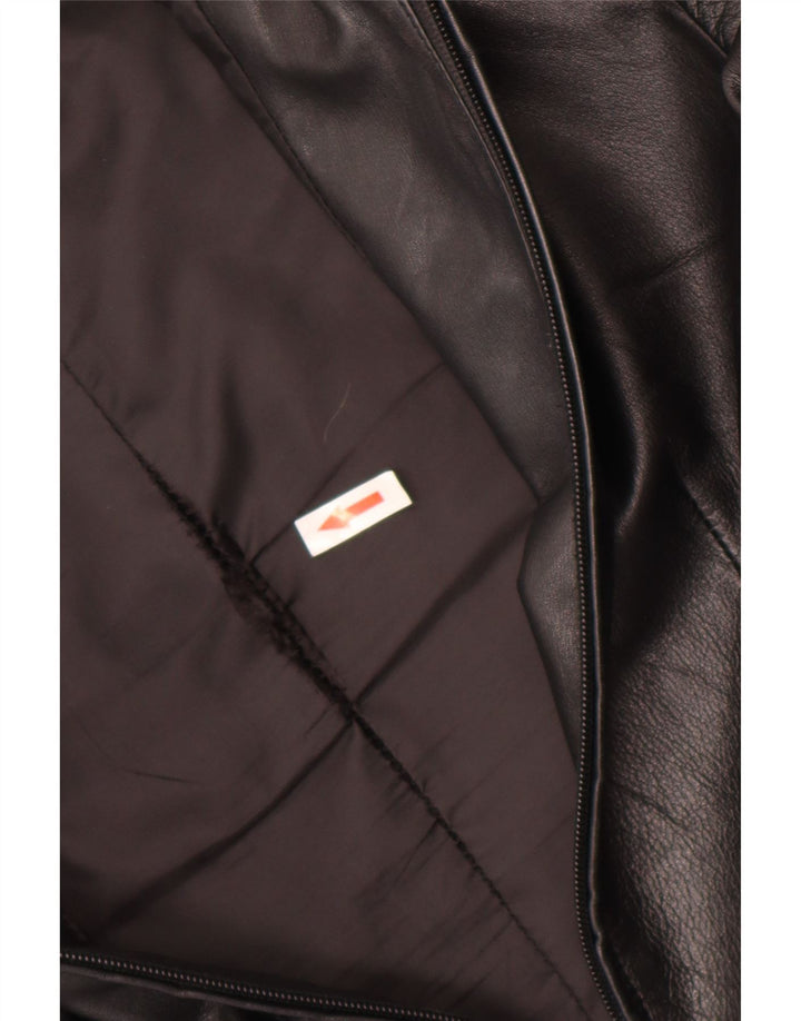 veste en cuir femme vintage UK 8 Petit cuir noir