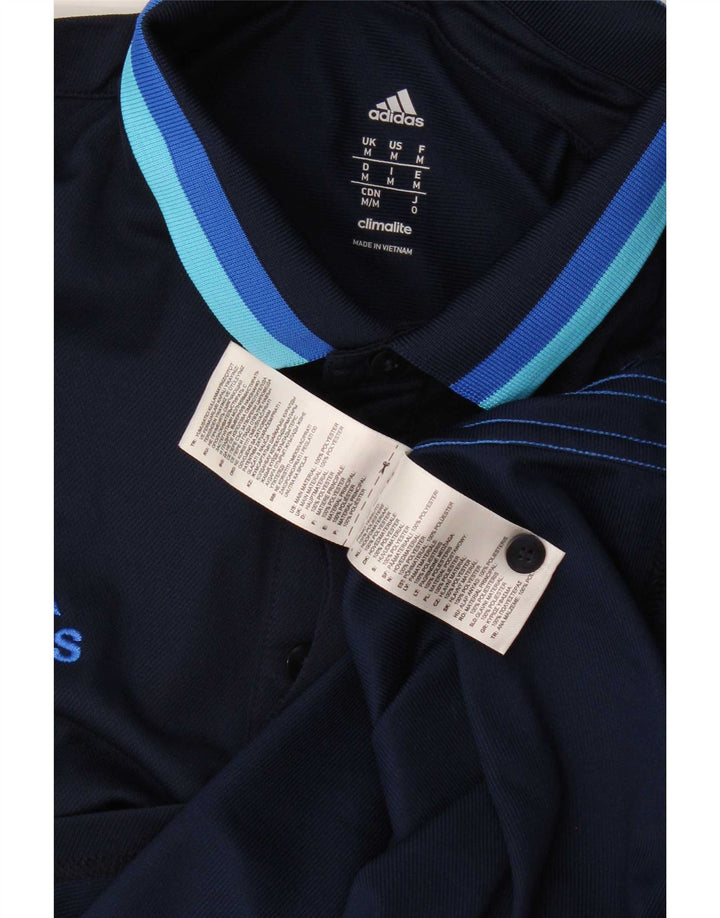 Adidas Polo Climalite Homme Bleu Marine Rayé Polyester