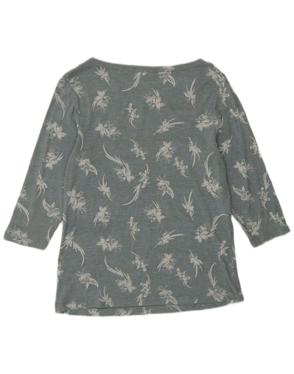 Marks & Spencer Haut à manches 3/4 pour femme UK 16 Grand coton floral bleu