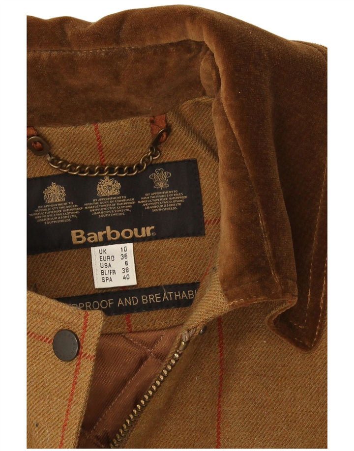 Barbour Manteau surdimensionné pour femme UK 10 Petit carreaux beiges