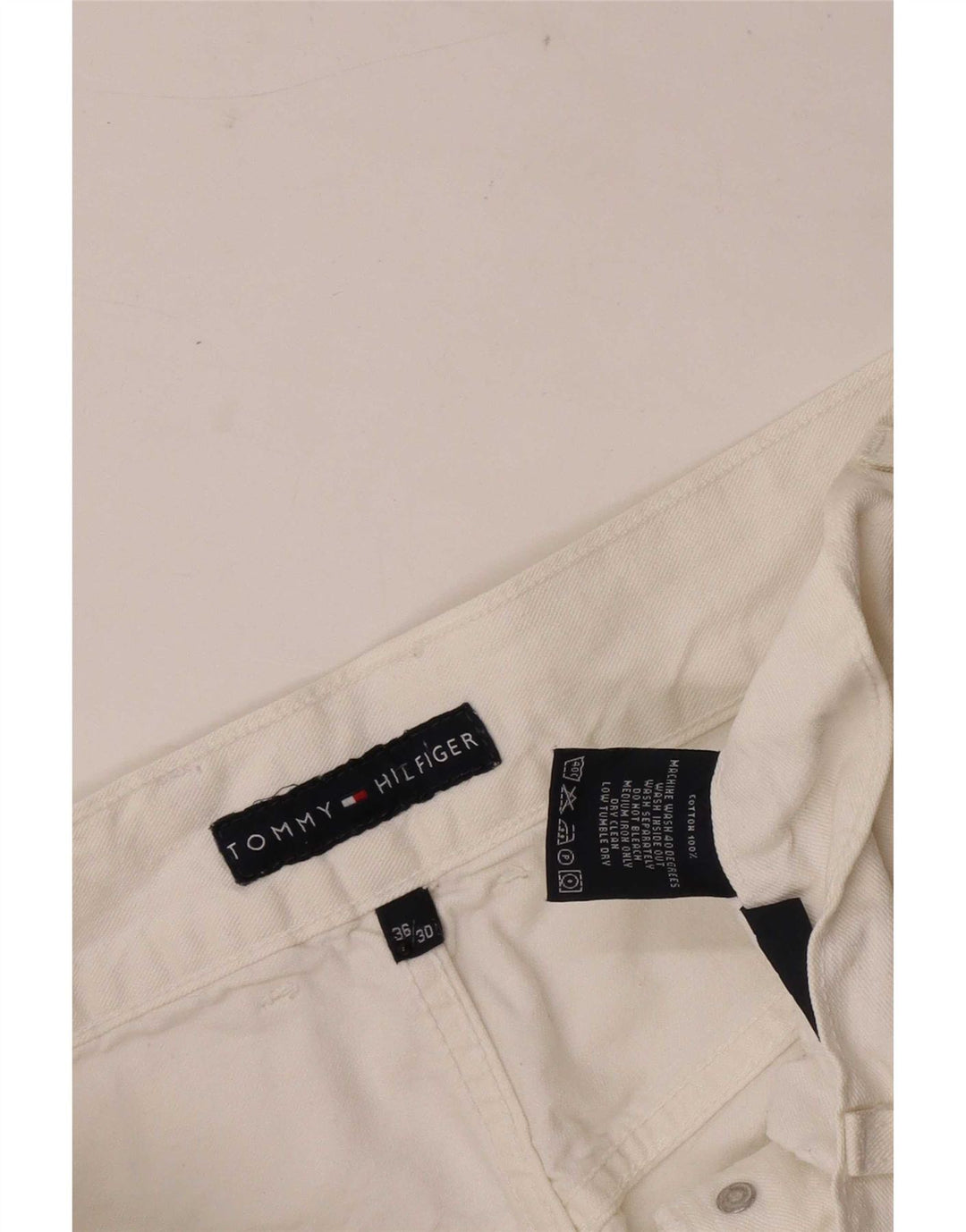 Tommy Hilfiger Jean droit homme W36 L30 coton blanc