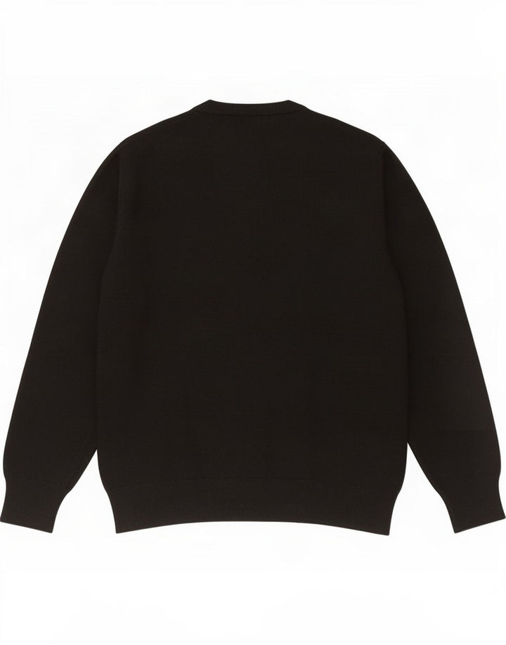 K-Way Pull col V pour homme en laine mérinos noir moyen