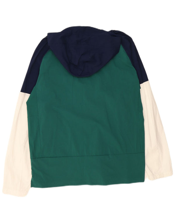 ADIDAS Veste de survêtement à capuche pour homme Large Vert Colorblock Nylon
