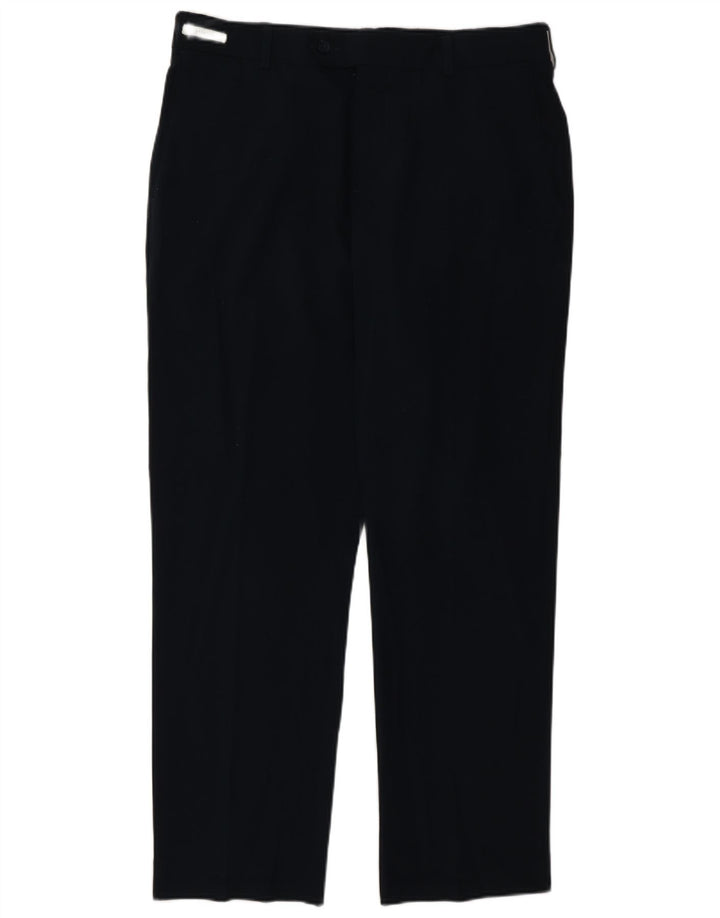 Farah Pantalon décontracté droit pour homme W34 L29 Bleu marine Polyester