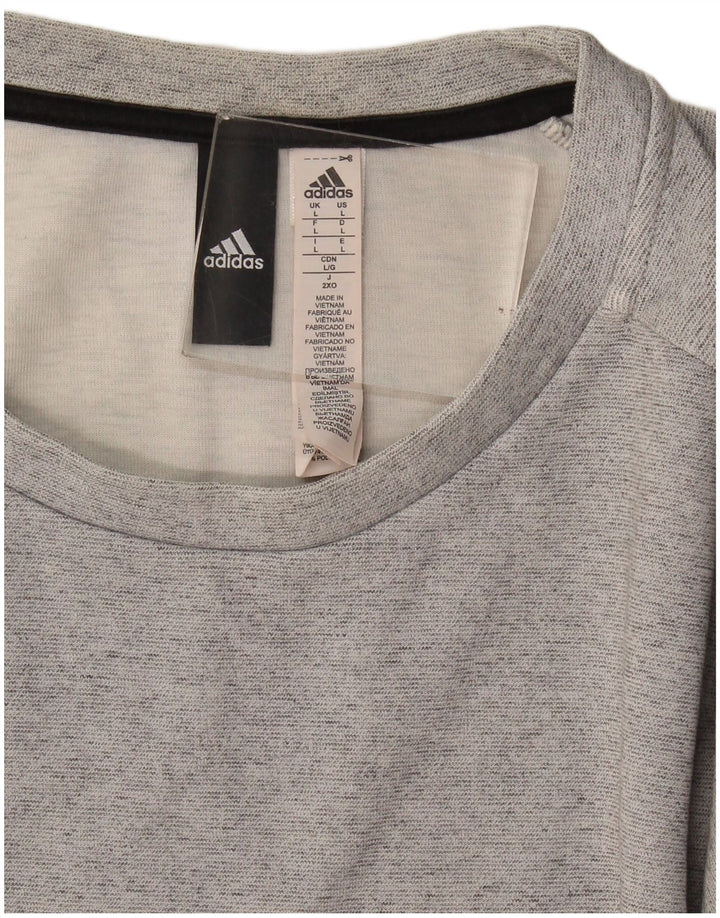 Adidas Sweat-shirt pour homme en coton gris Taille L