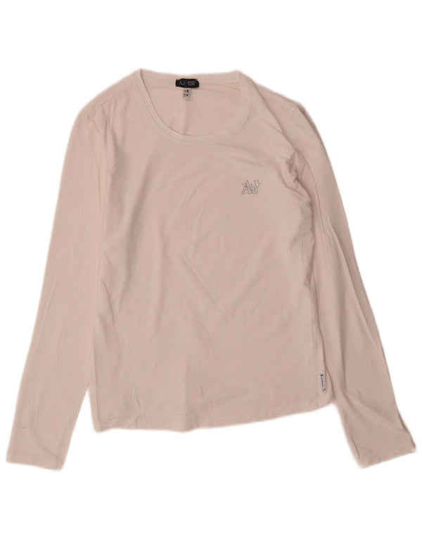 Armani Jeans Haut à manches longues pour femme UK 12 Medium Blanc