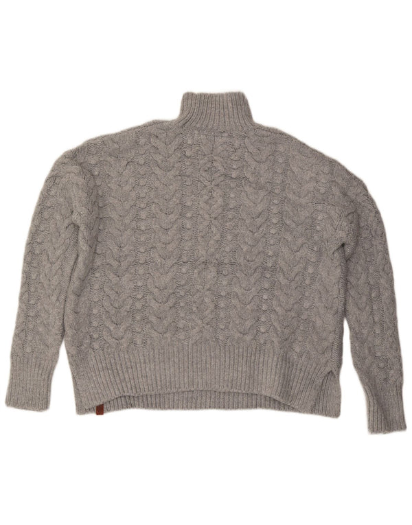Superdry Pull surdimensionné à col roulé pour femme UK 14 Gris moyen