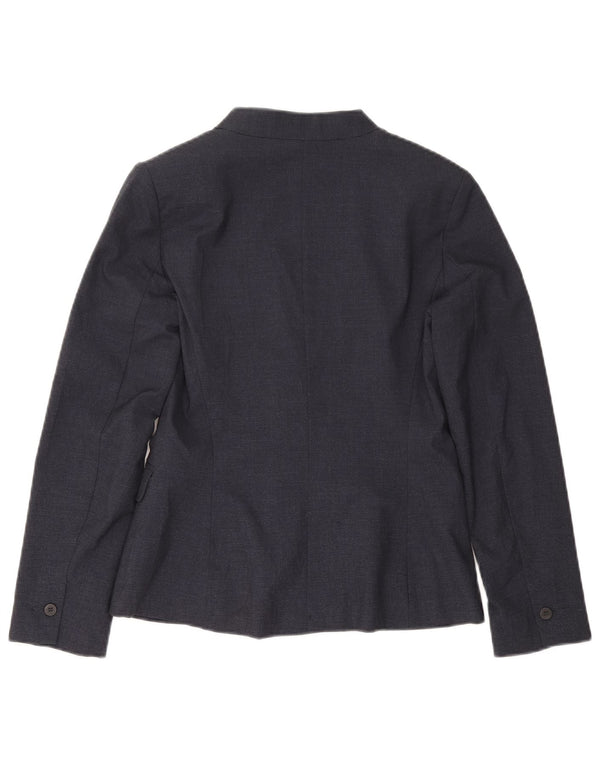 Zara Womens 1 Button Blazer Jacket EU 38 Small Navy Blue Polyester