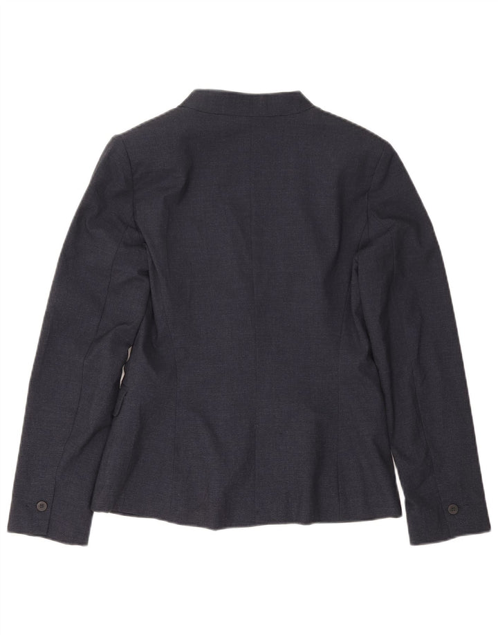 Zara Womens 1 Button Blazer Jacket EU 38 Small Navy Blue Polyester