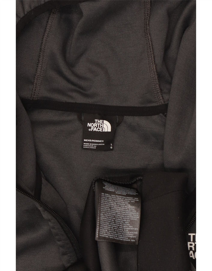 The North Face Pull à capuche zippé pour homme Large Gris Colorblock Polyester