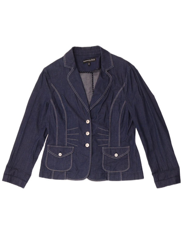 Conrad Veste blazer en jean à 3 boutons pour femme US 8 Bleu marine moyen