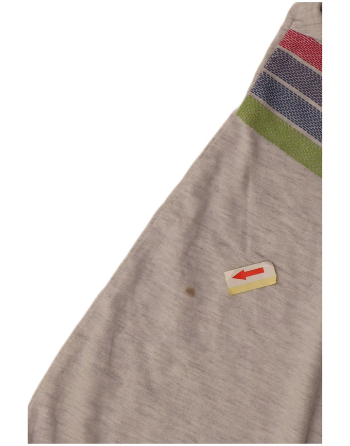 Superdry Femme Crop Graphic T-Shirt Top UK 12 Gris Moyen Rayé