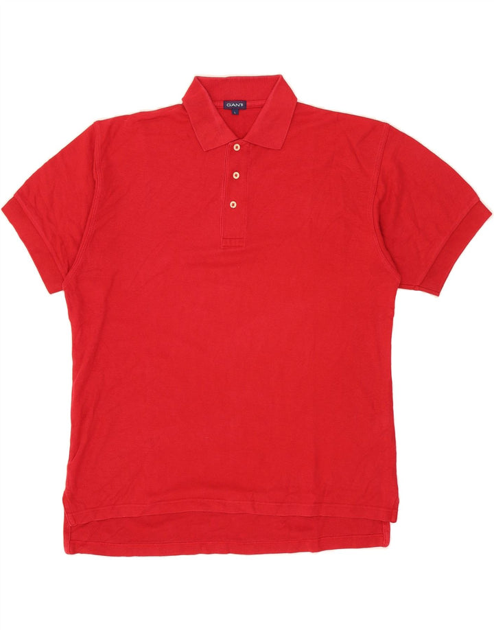 GANT Mens Polo Shirt Large Red Cotton Vintage Gant and Second-Hand Gant from Messina Hembry 