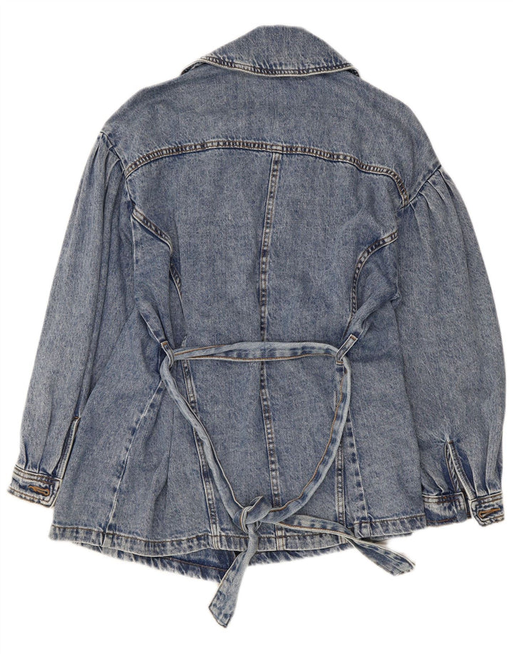 Zara Veste en jean pour femme UK 10 Petit coton bleu